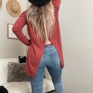 Free People Turtleneck Open Back Sweater